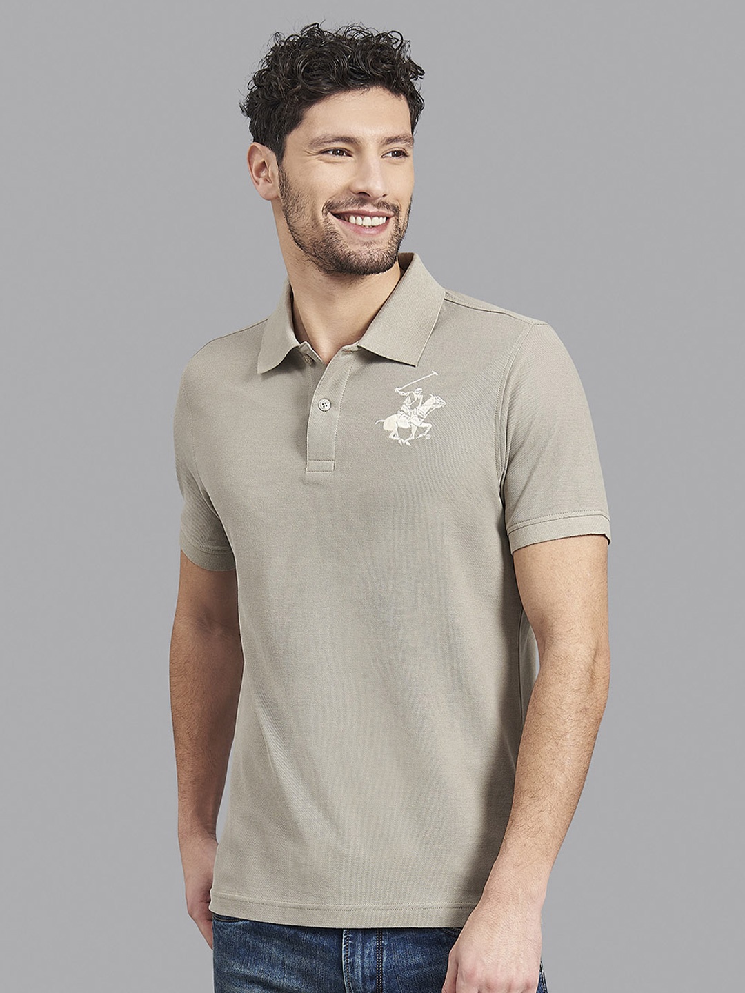 

Beverly Hills Polo Club Men Brown Polo Collar T-shirt