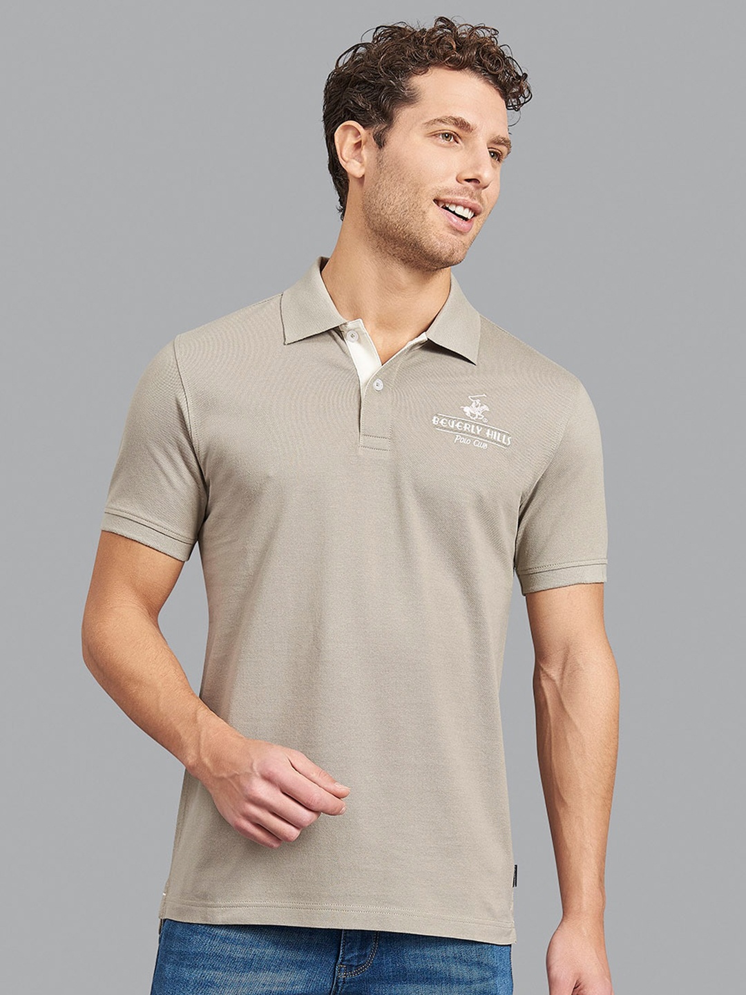 

Beverly Hills Polo Club Men Brown Polo Collar T-shirt