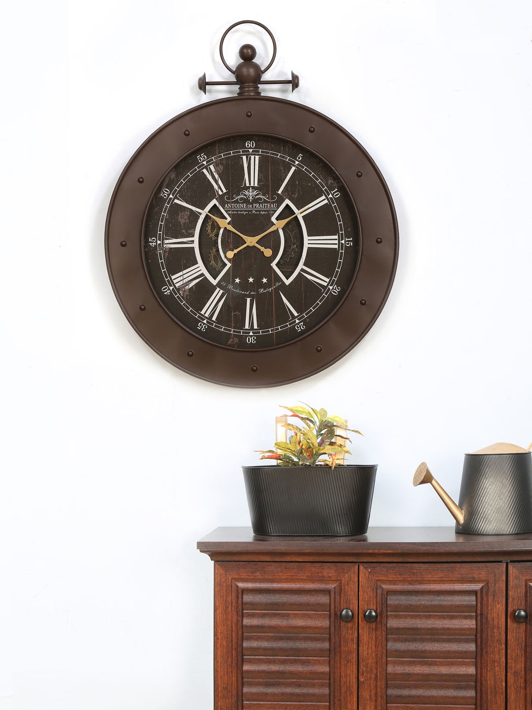 

Athome by Nilkamal Brown Contemporary Wall Clock