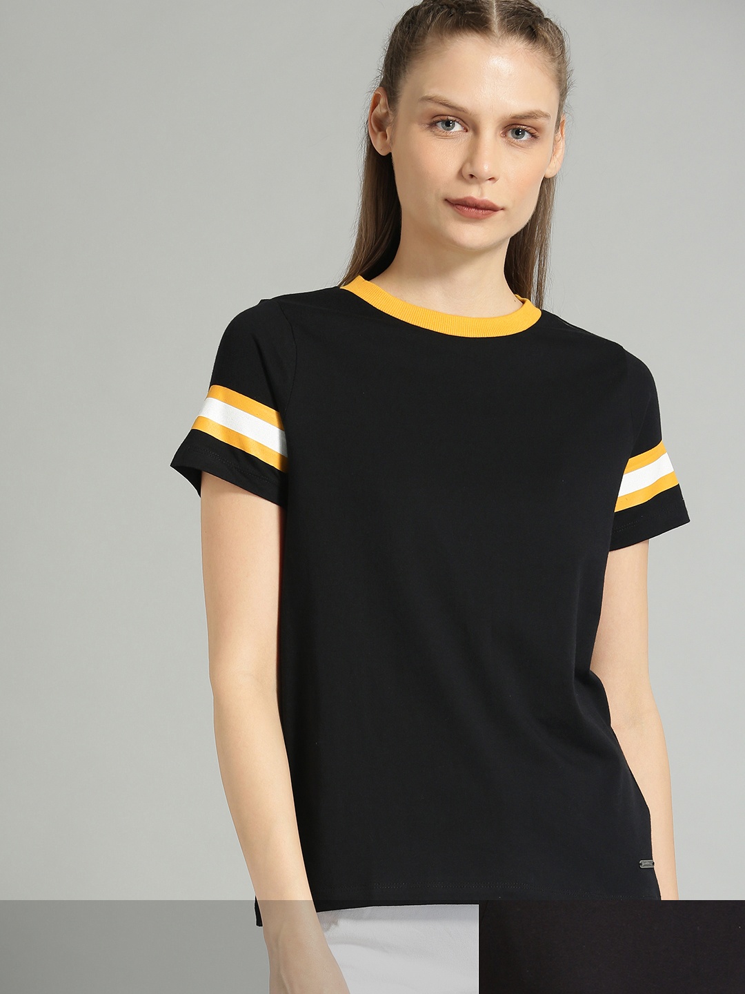 

Roadster Women Pack of 2 Pure Cotton T-shirts, Black