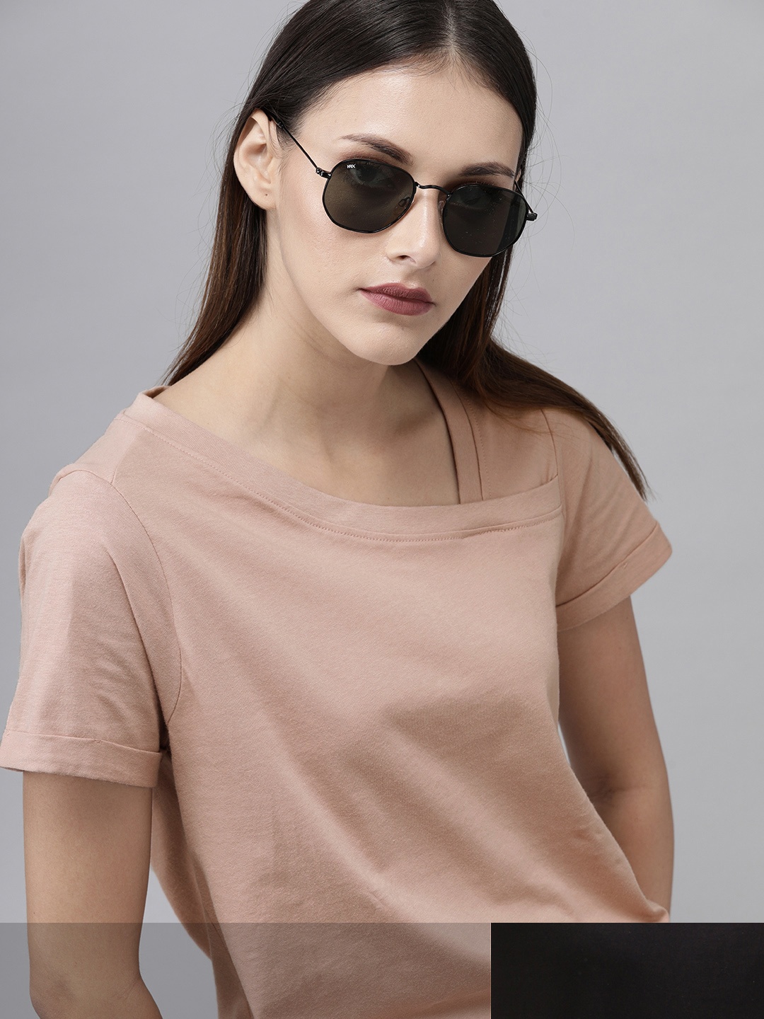 

Roadster Women Pack of 2 Pure Cotton T-shirts, Peach