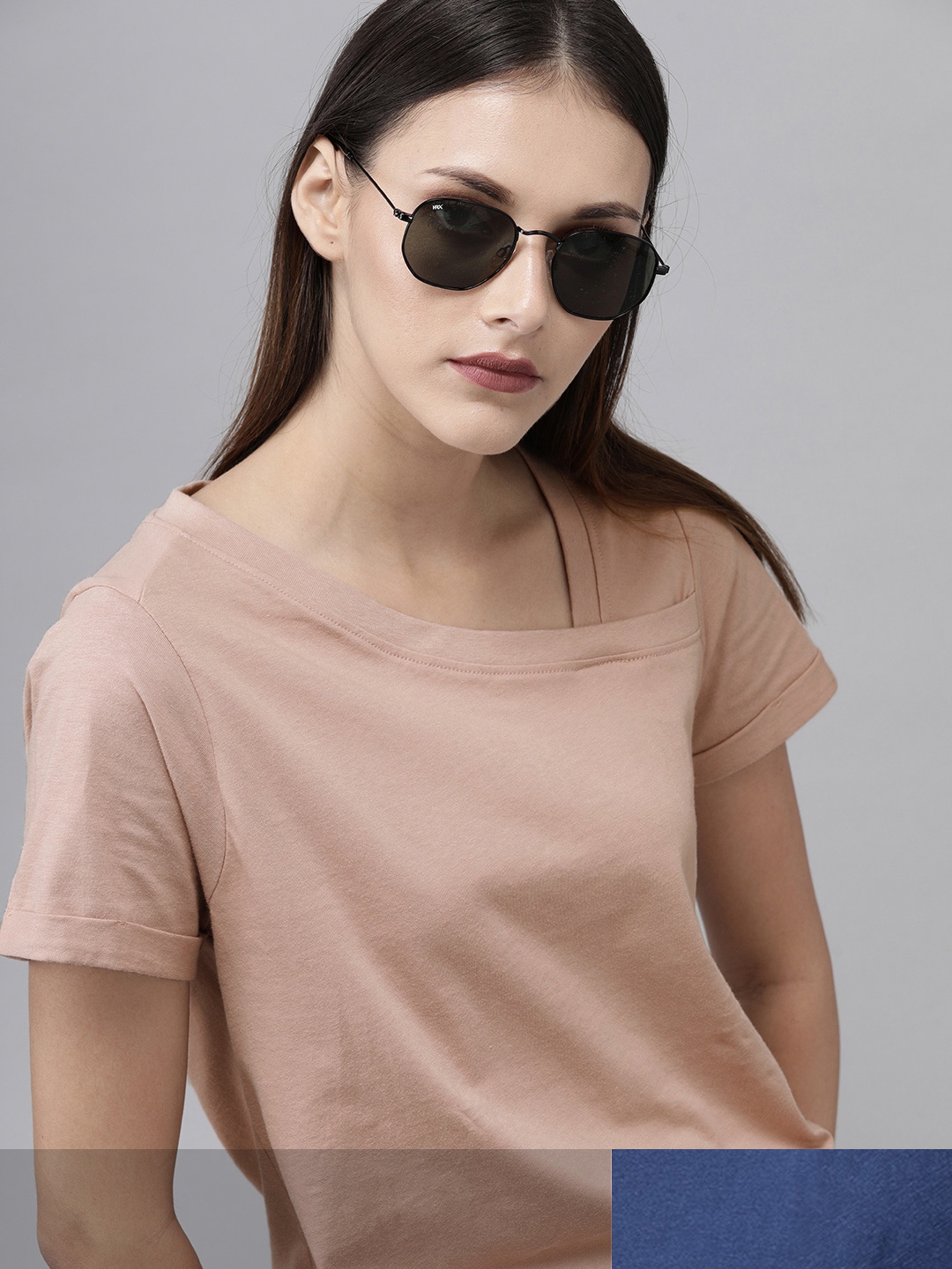 

Roadster Women Pack of 2 Pure Cotton T-shirts, Peach