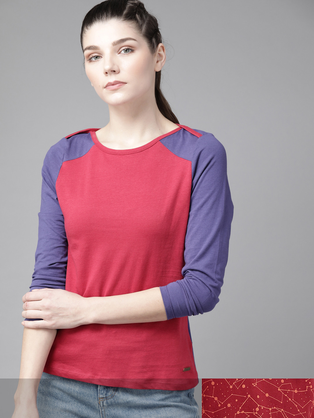 

Roadster Women Pack of 2 Pure Cotton T-shirts, Red