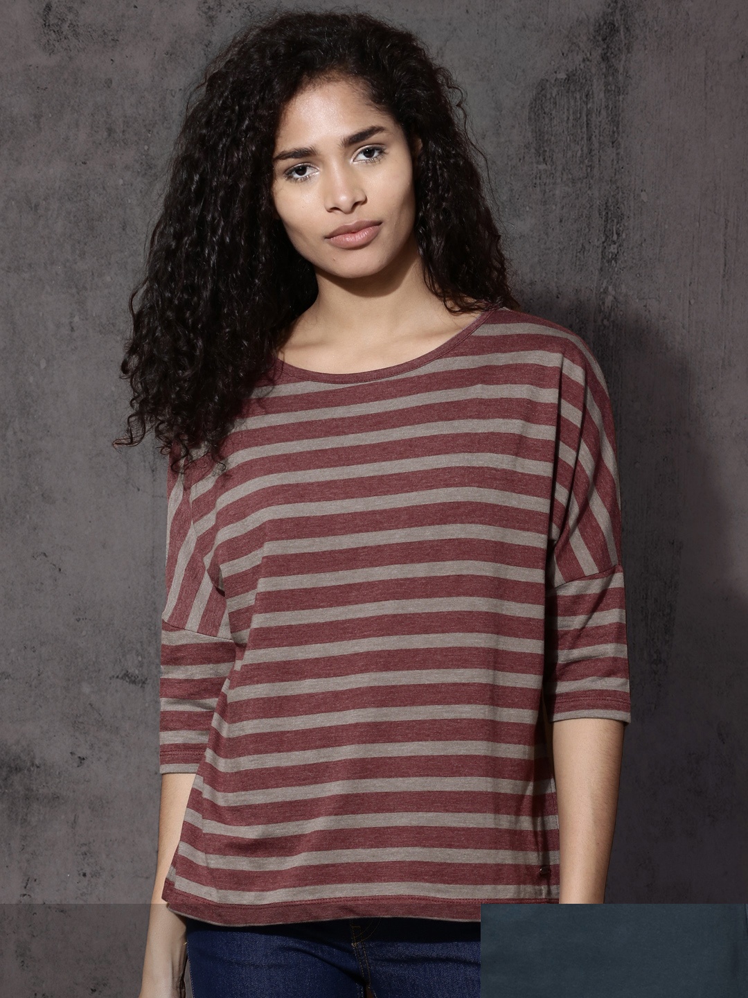 

Roadster Women Set Of 2 Printed T-shirts, Maroon