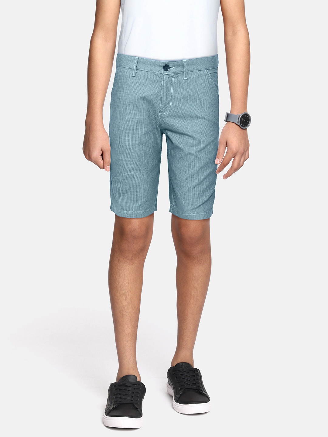 

Indian Terrain Boys Blue Printed Pure Cotton Shorts