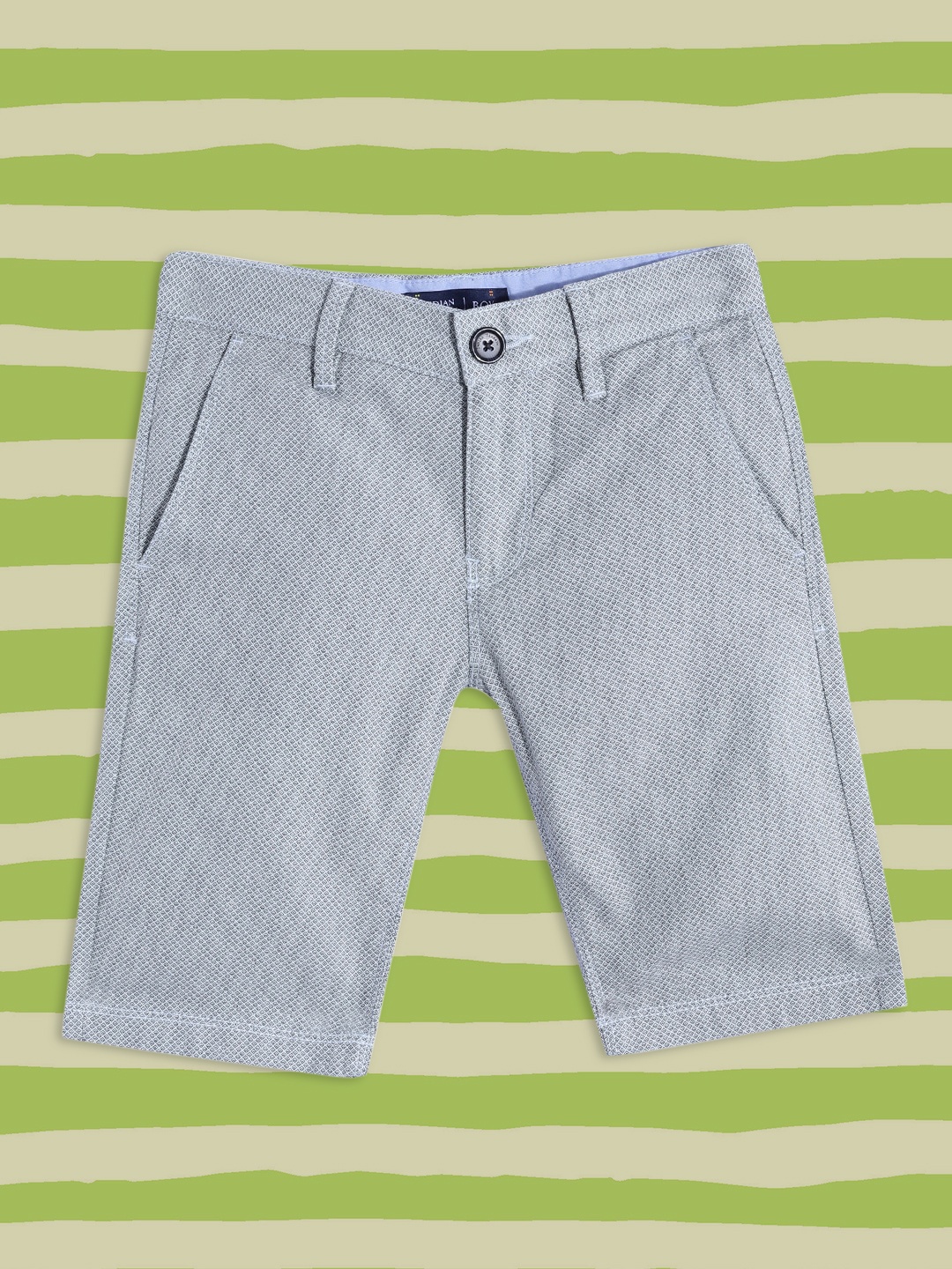 

Indian Terrain Boys Mint Green & Black Ditsy Geometric Printed Cotton Chinos