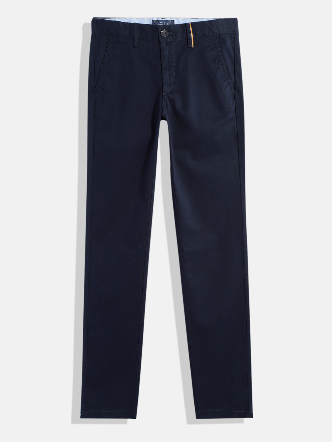 

Indian Terrain Boys High-Rise Height Adjustable Stretchable Chinos, Navy blue