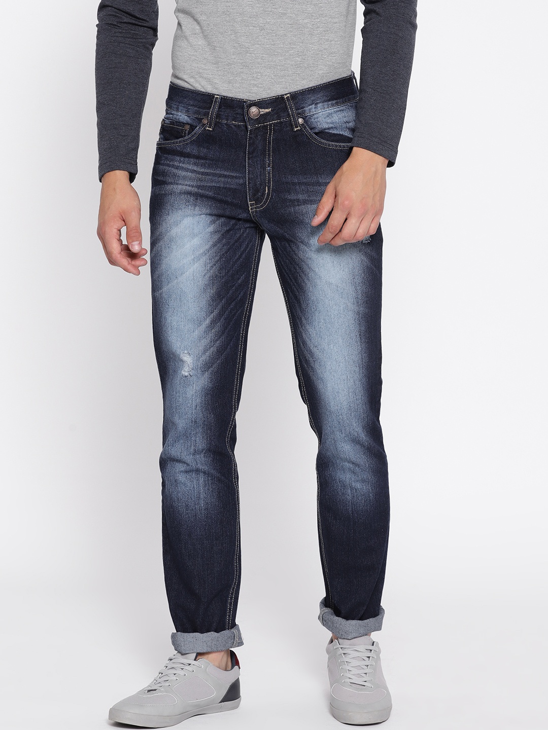 

American Crew Men Blue Mid-Rise Distressed Jeans