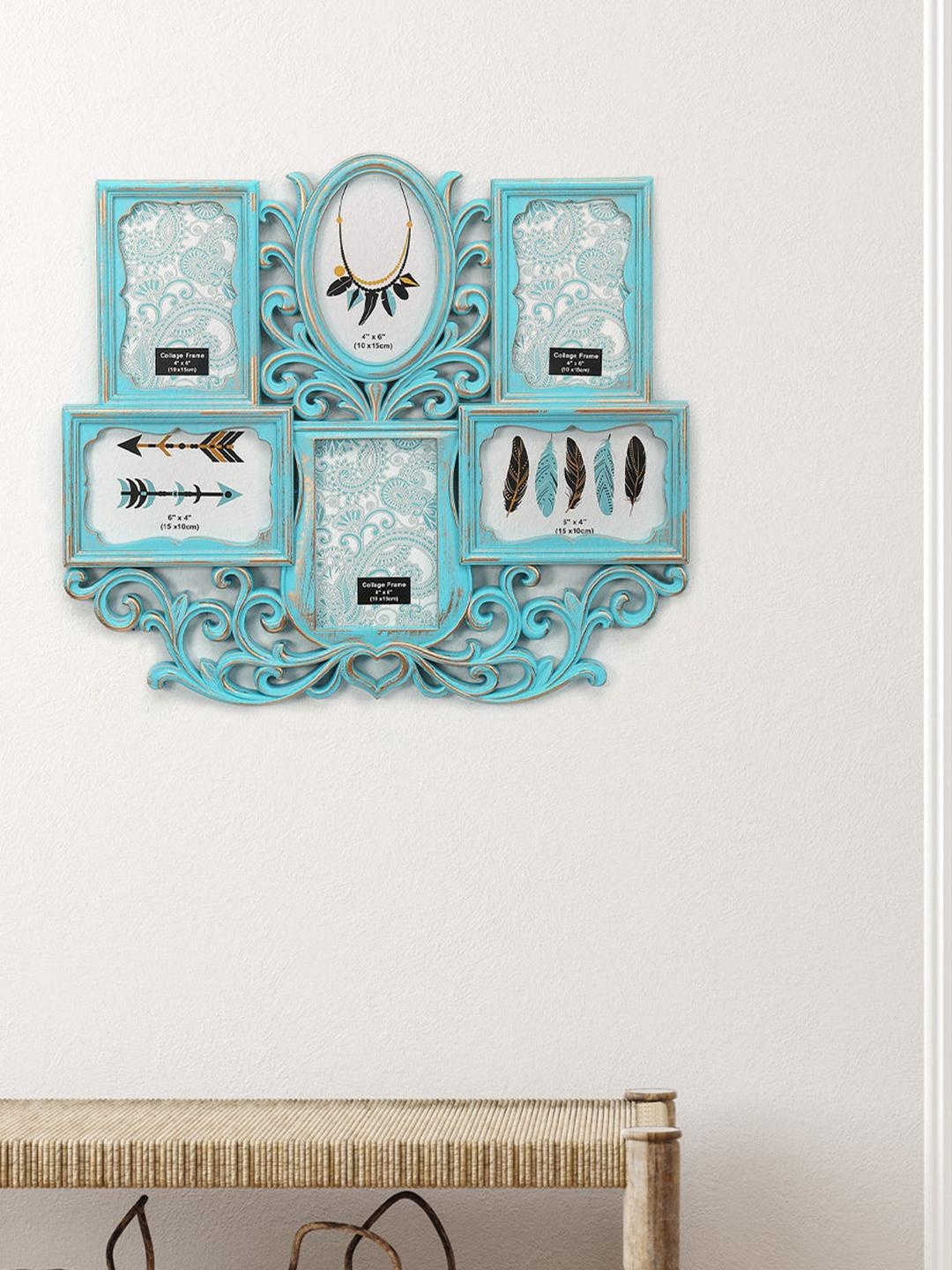 

Athome by Nilkamal Sea Green 6 Collage Patterned Wall Photo Frames