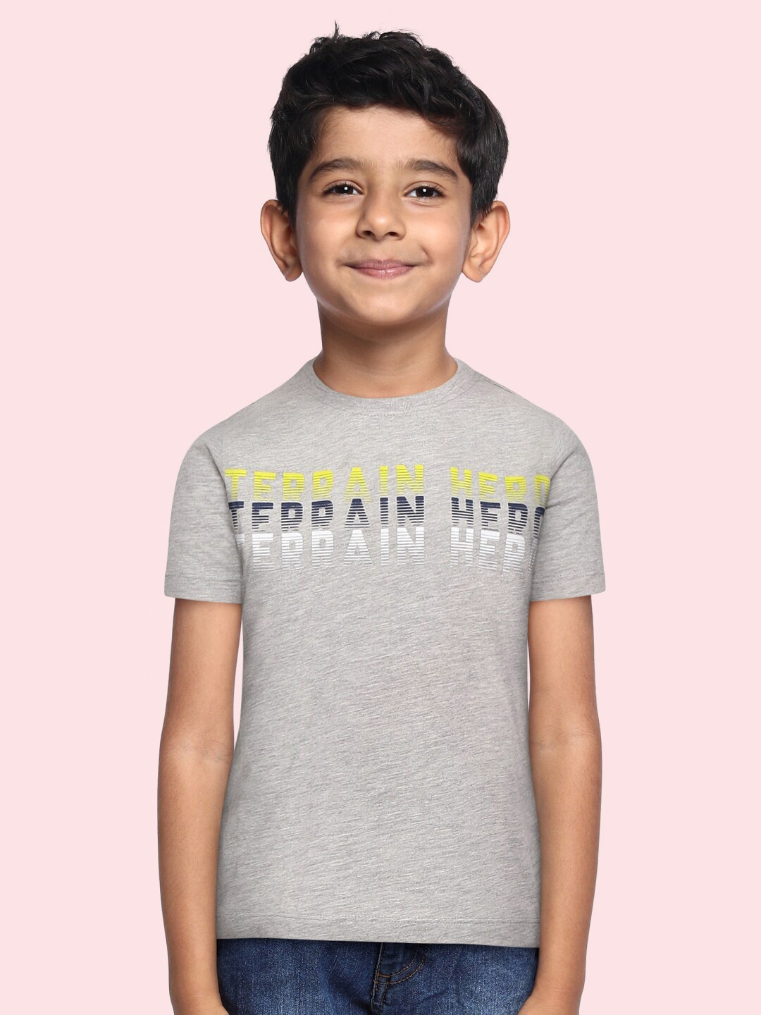

Indian Terrain Boys Grey Printed T-shirt