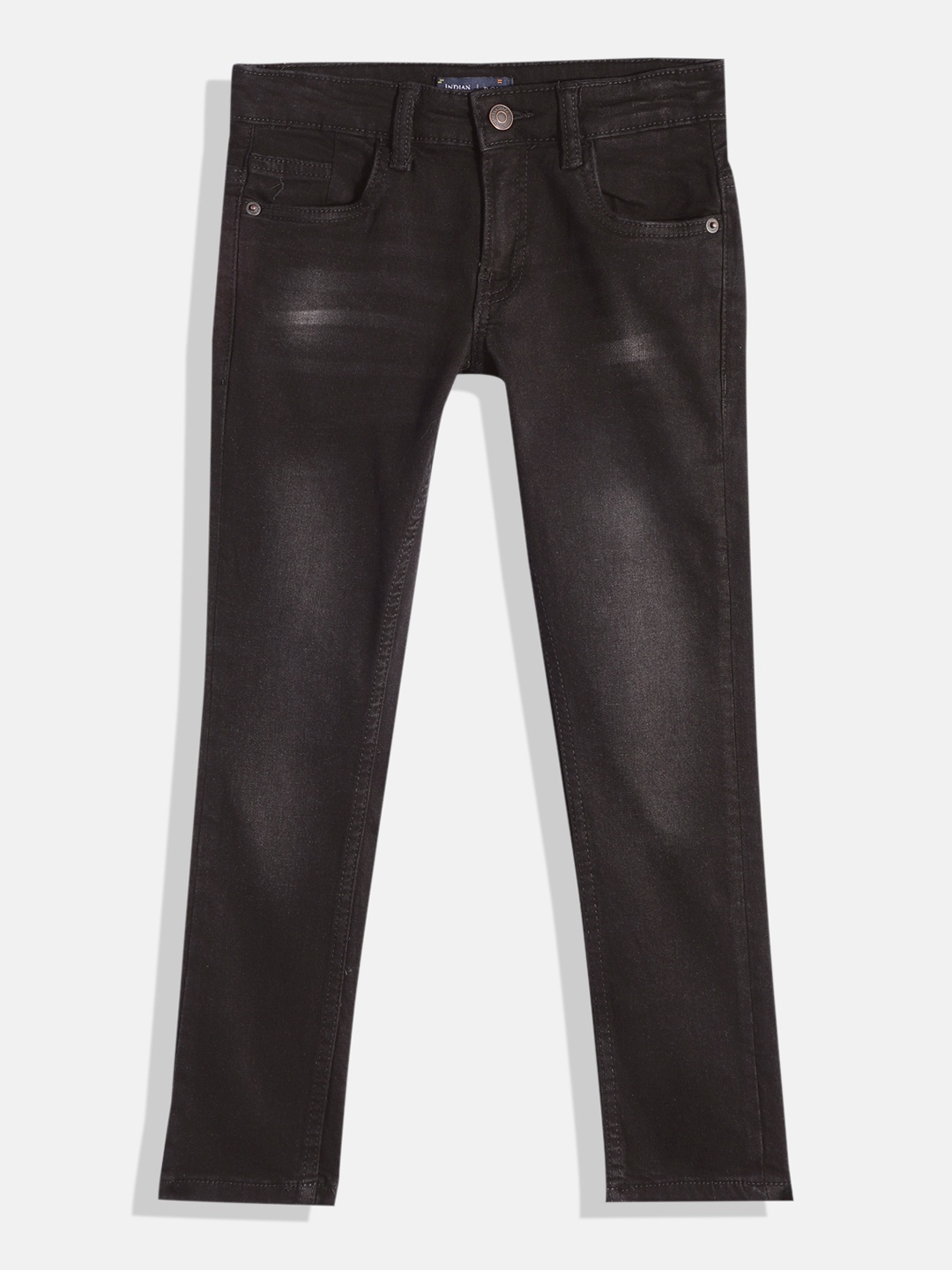 

Indian Terrain Boys Light Fade Stretchable Jeans, Black