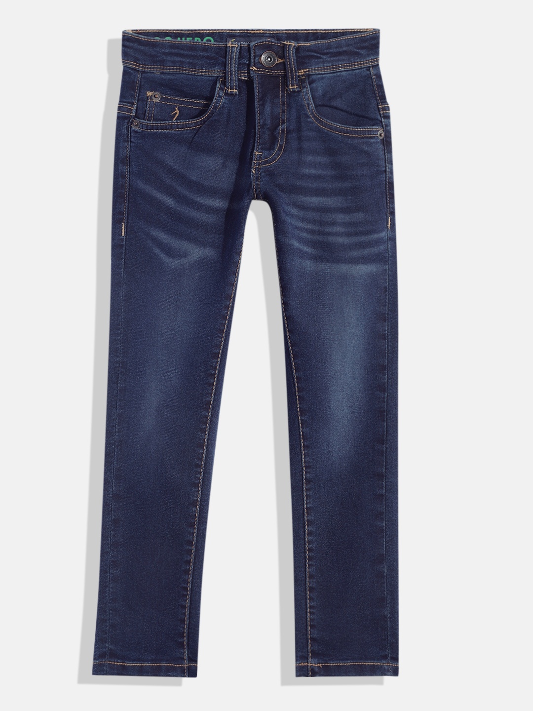 

Indian Terrain Boys Light Fade Stretchable Jeans, Navy blue