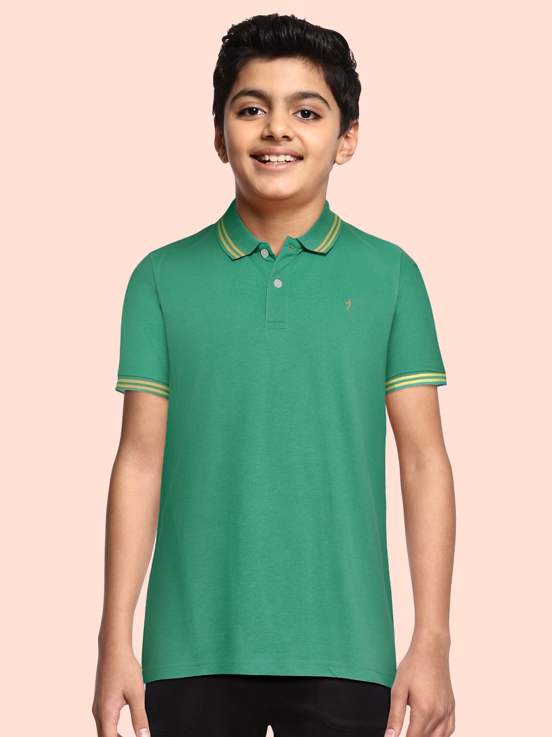 

Indian Terrain Boys Green Polo Collar Running T-shirt