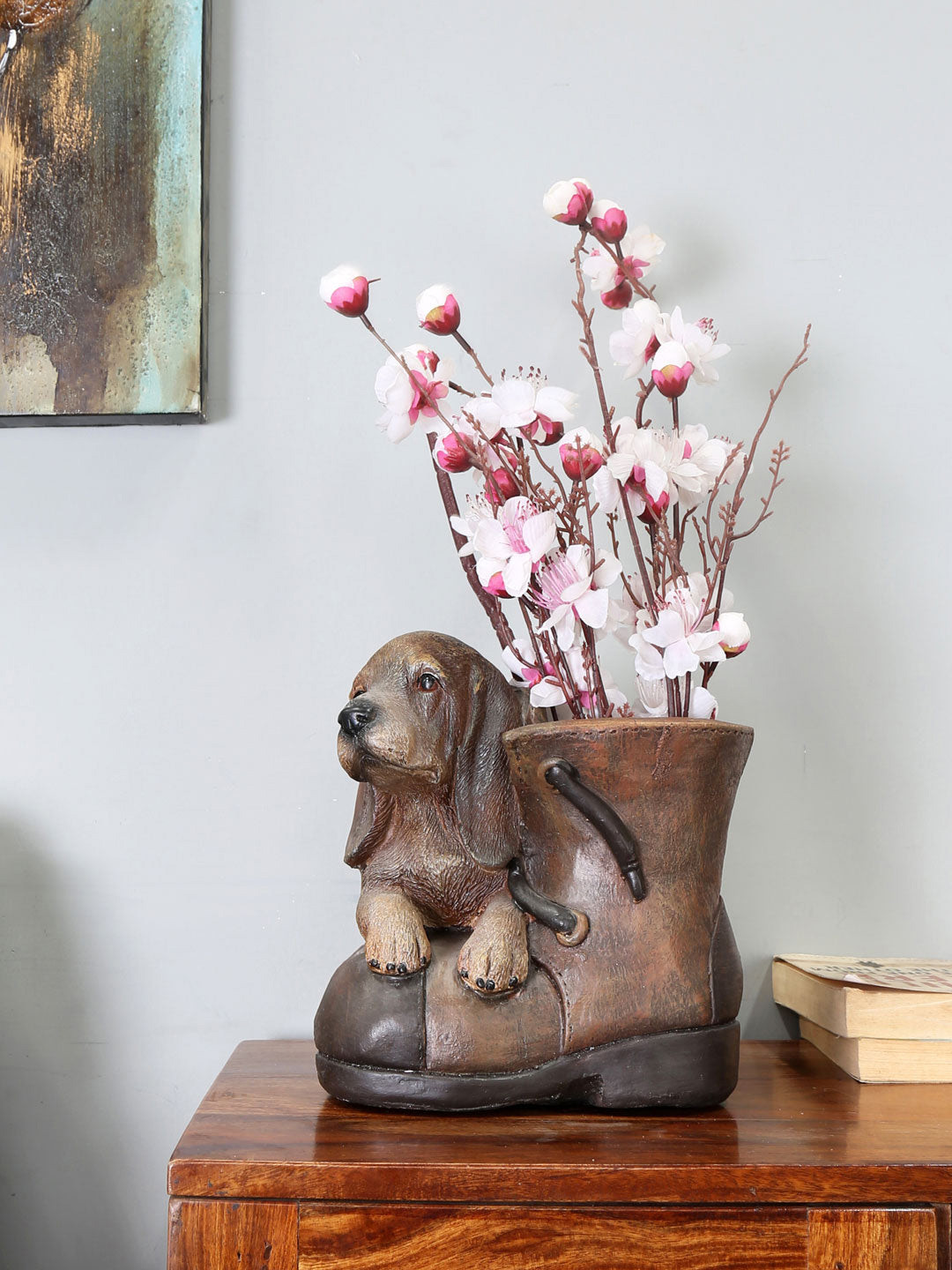 

Athome by Nilkamal Brown Tatva Od Puppy On Shoe Planter