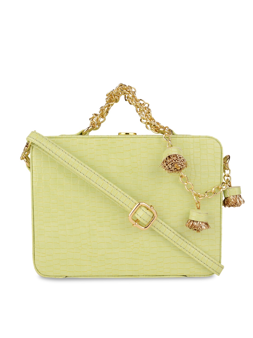 

Vdesi Green PU Structured Sling Bag