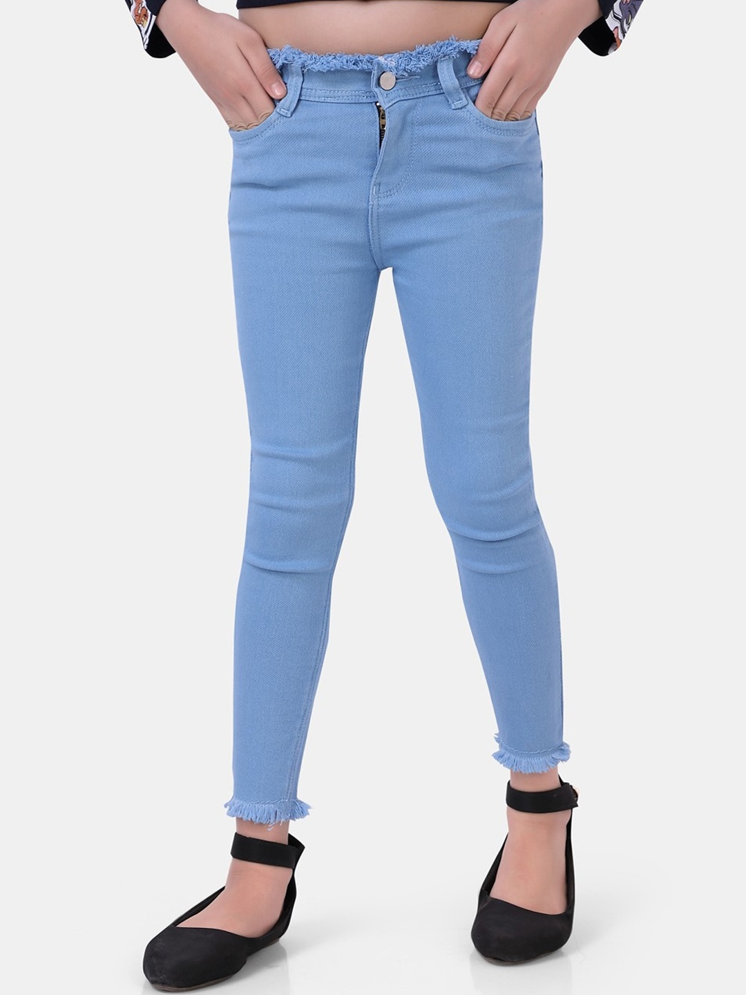 

POPLINS Girls Blue Slim Fit Denim Jeans