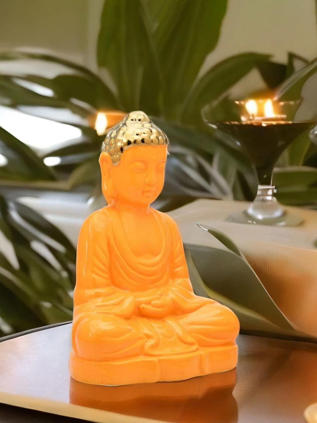 

Athome by Nilkamal Mustard Buddha Face Showpiece