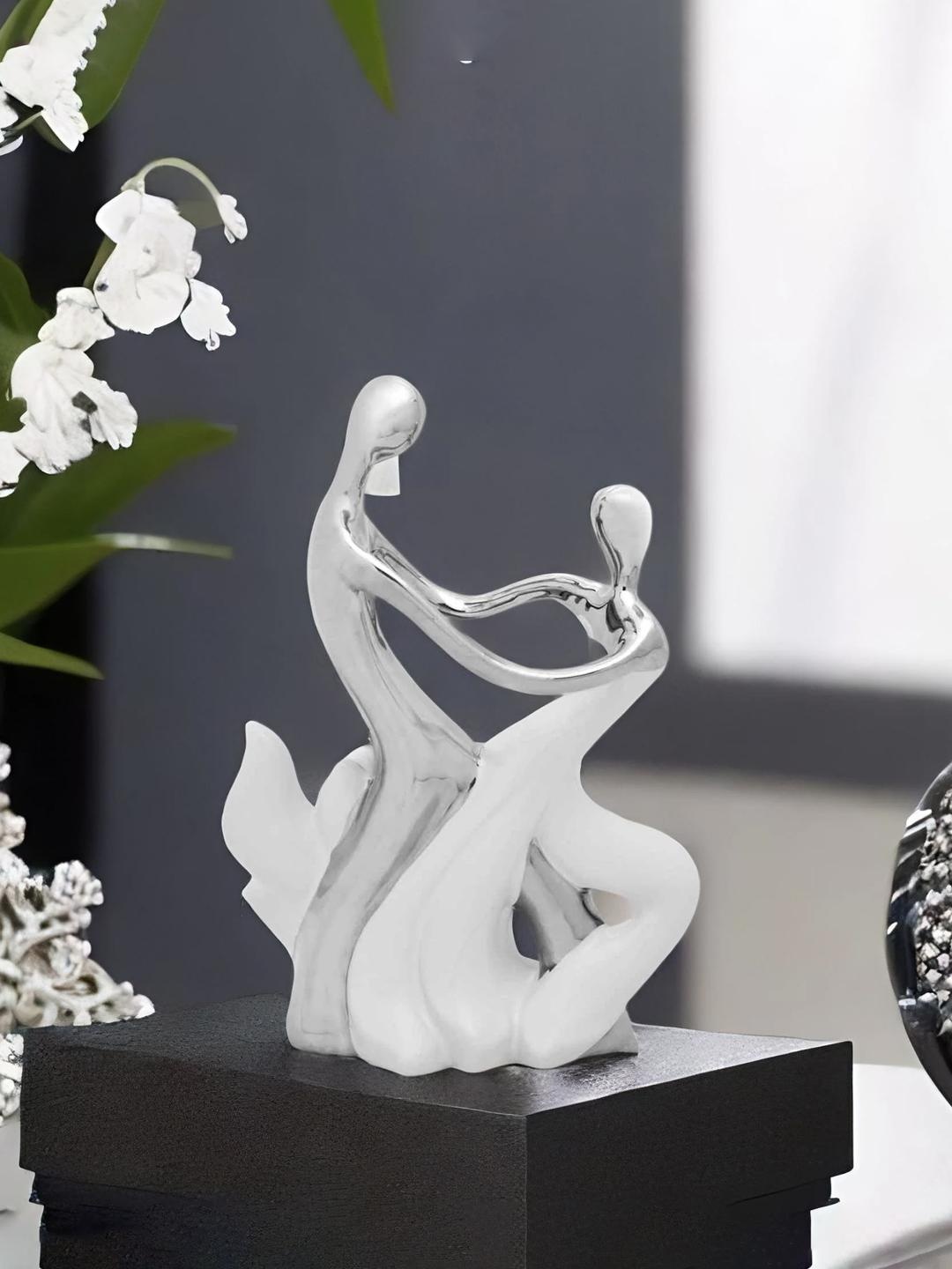 

Athome by Nilkamal White & Silver-Toned Couple Dancing Showpiece