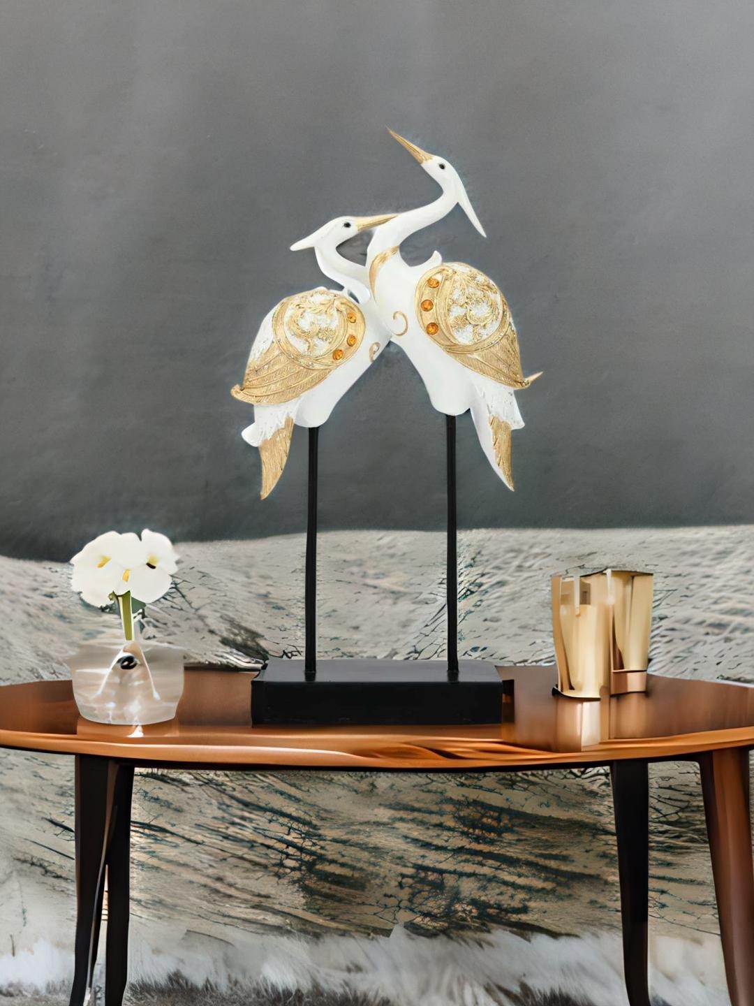 

Athome by Nilkamal Gold-Toned & White Mother Son Swan Showpiece