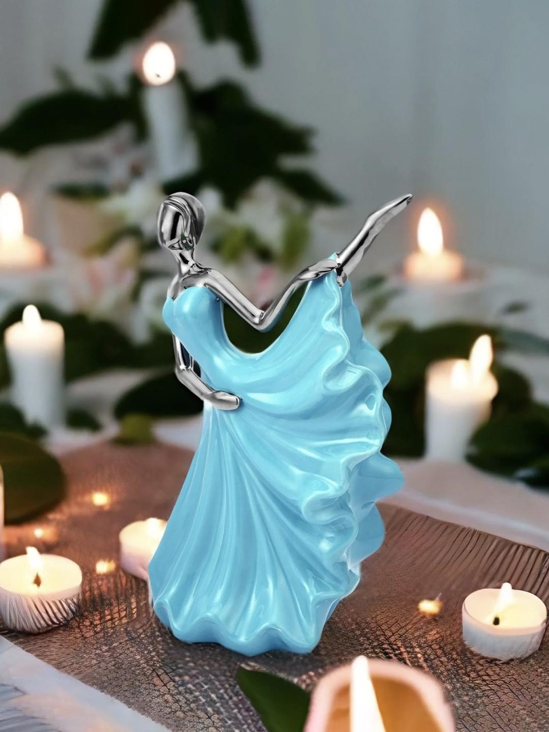 

Athome by Nilkamal Blue & Gold Girl Raising Leg Showpiece