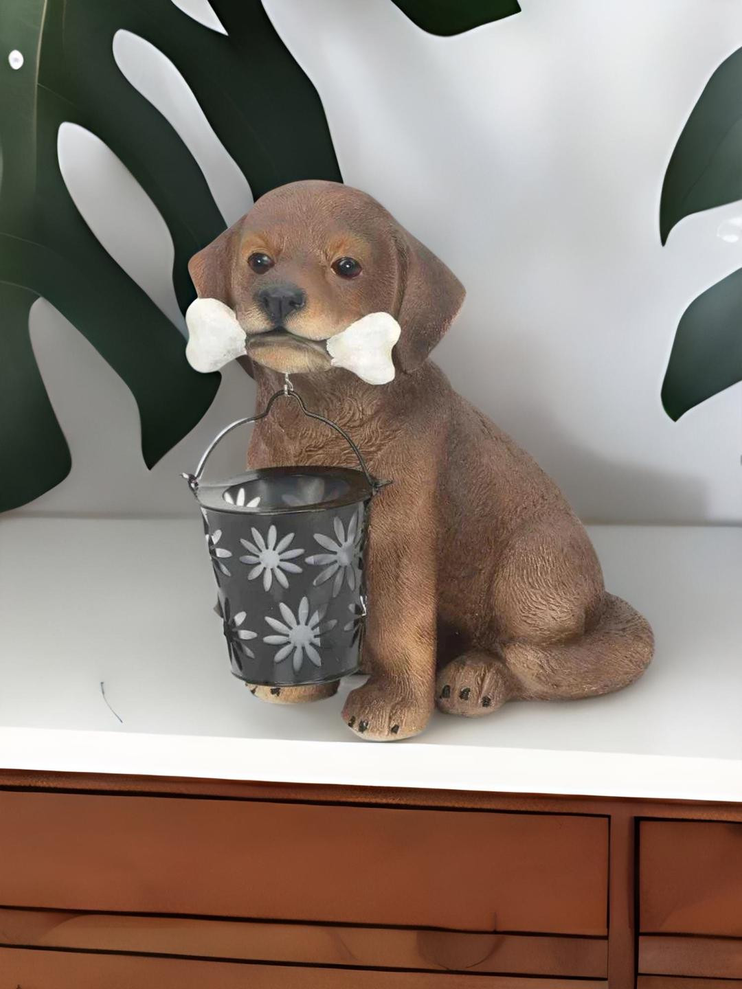 

Athome by Nilkamal Brown Puppy Showpiece
