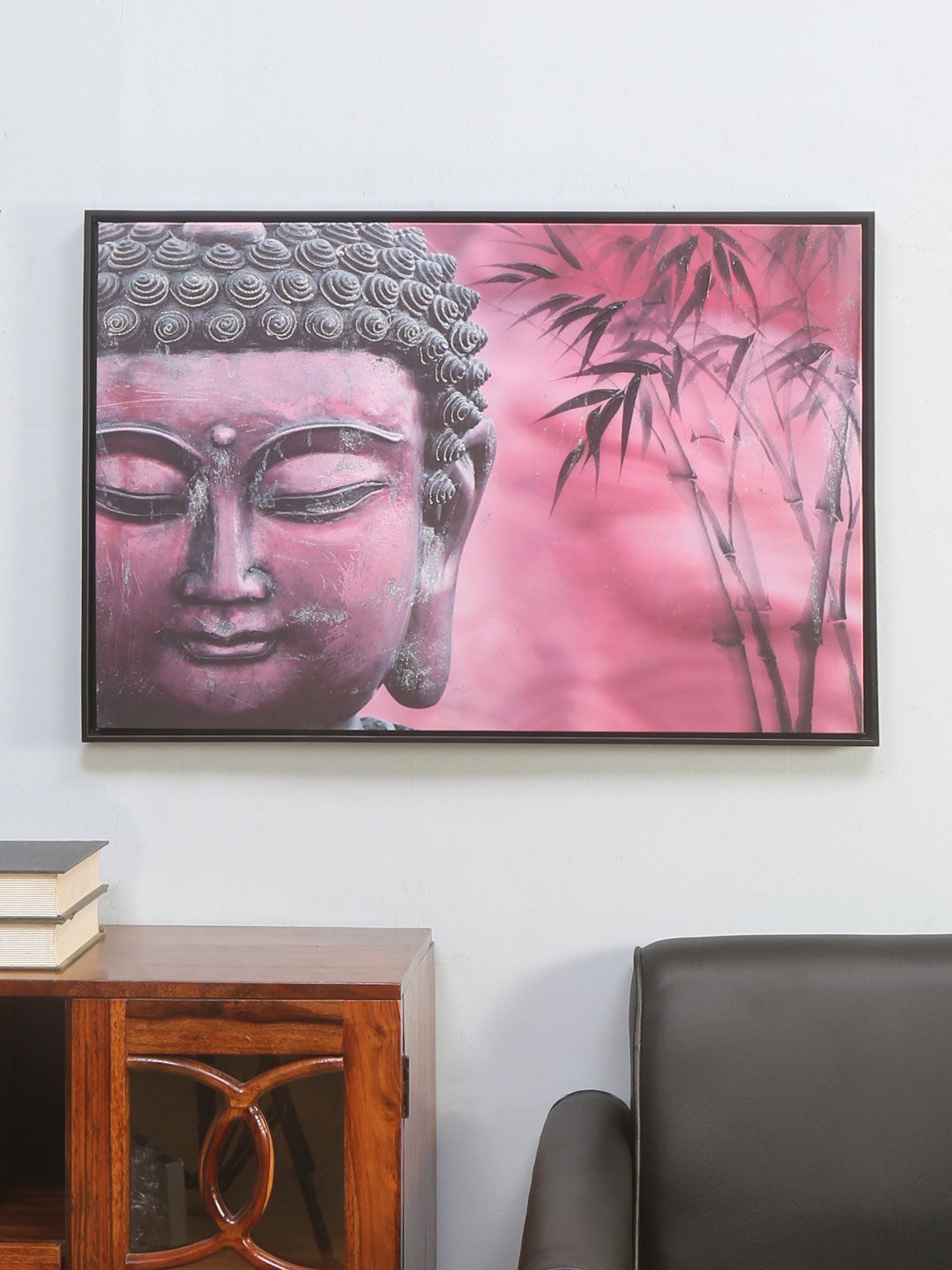 

Athome by Nilkamal Lavender Buddha Face Wall Painting