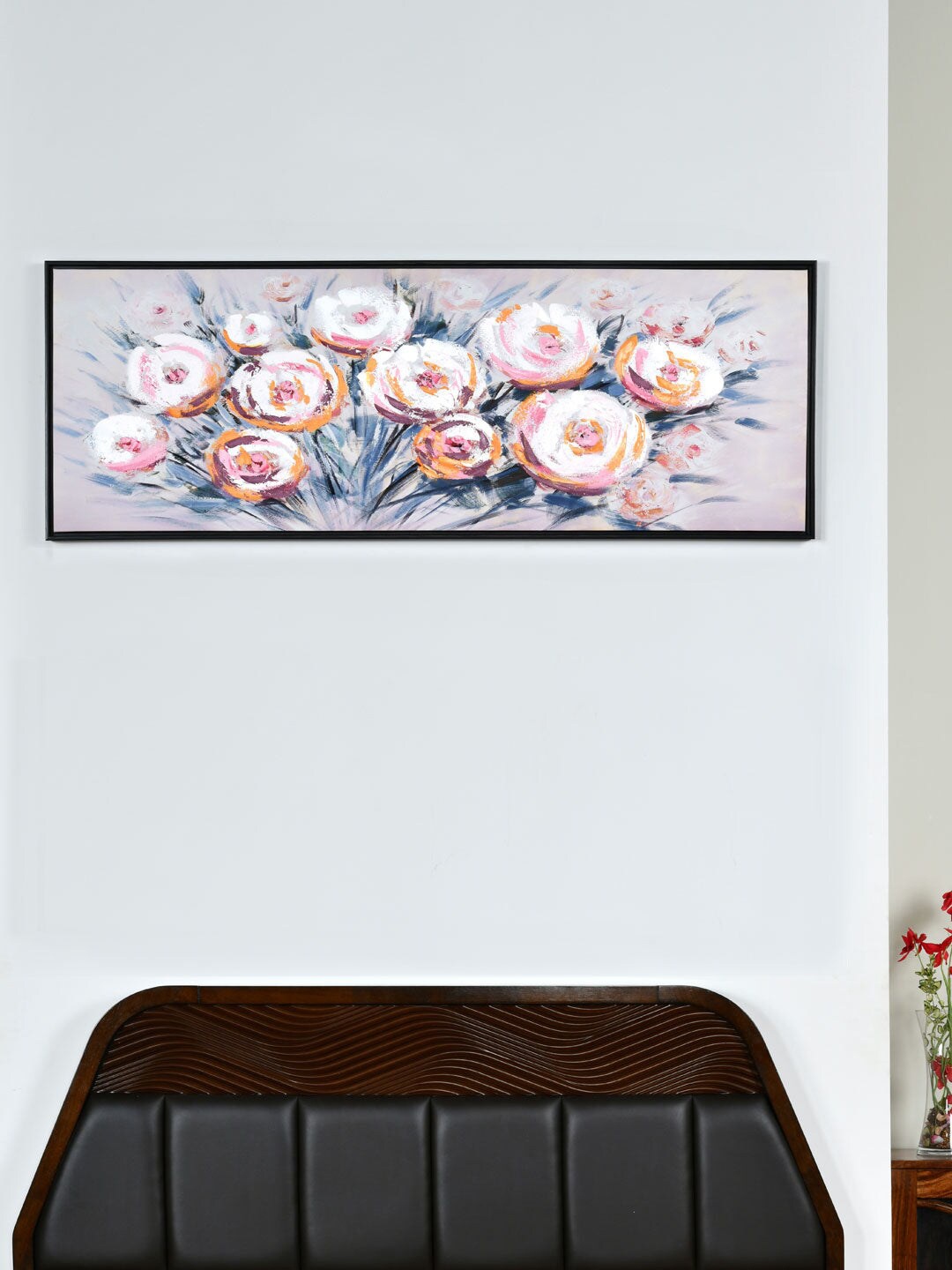 

Athome by Nilkamal Pink & Multicoloured Bunch Of Flower Wall Painting