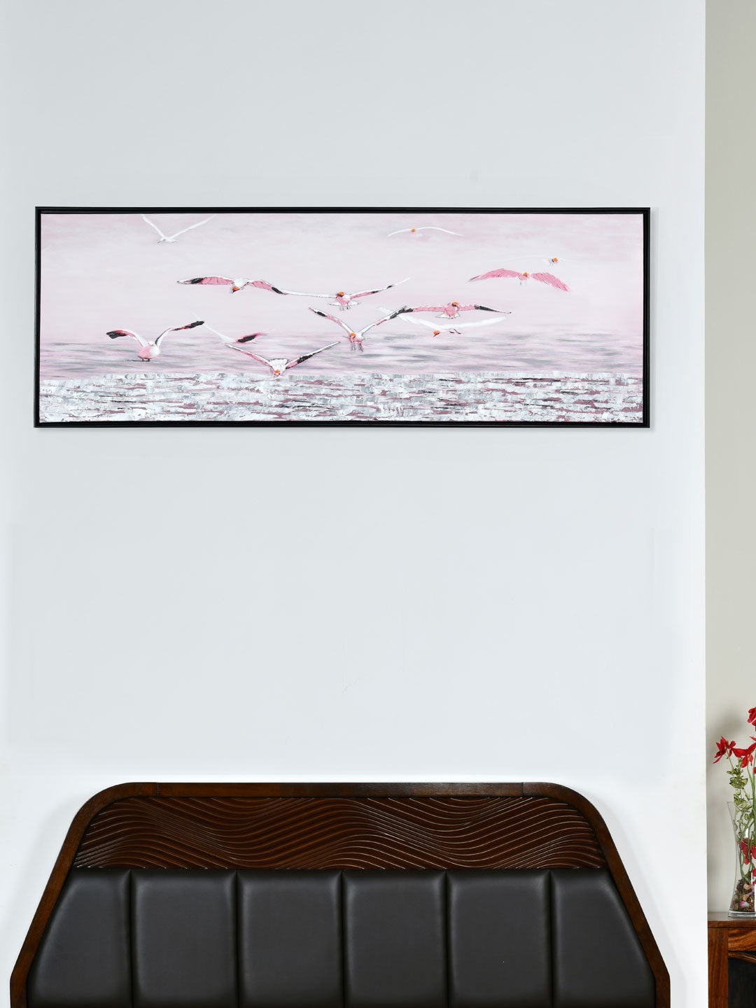 

Athome by Nilkamal Pink 3D Birds Flying Painting Wall Art