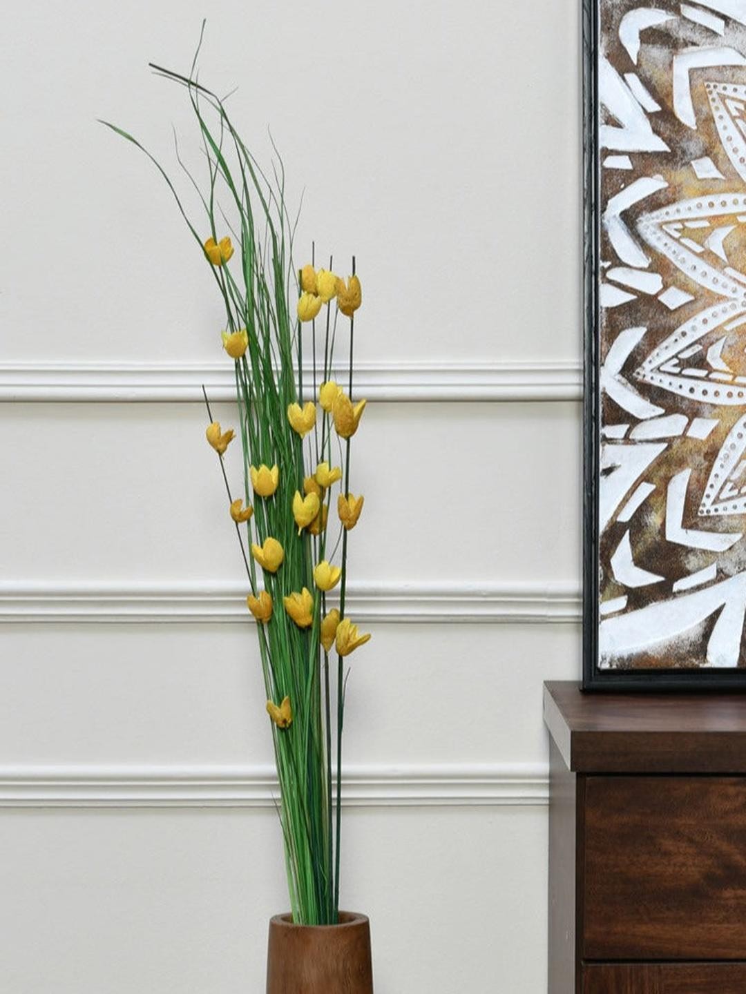 

Athome by Nilkamal Mustard & Green Mesta Artificial Flower