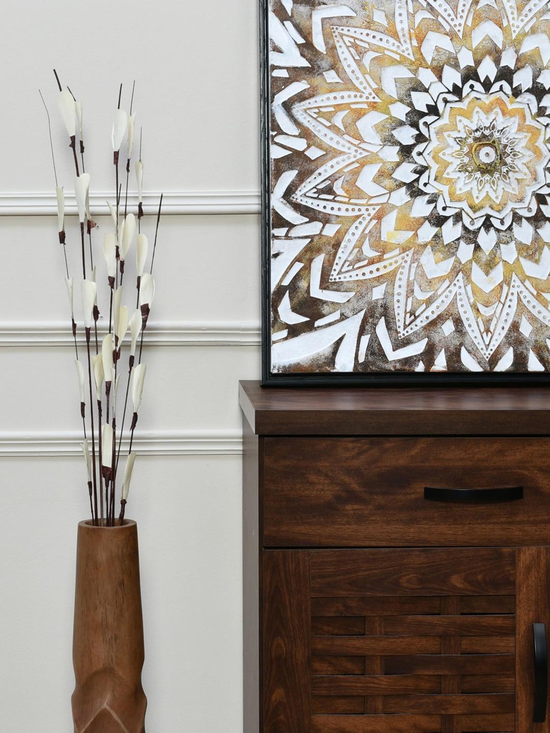 

Athome by Nilkamal Beige & Brown Solitary Medium Wicker Leaf