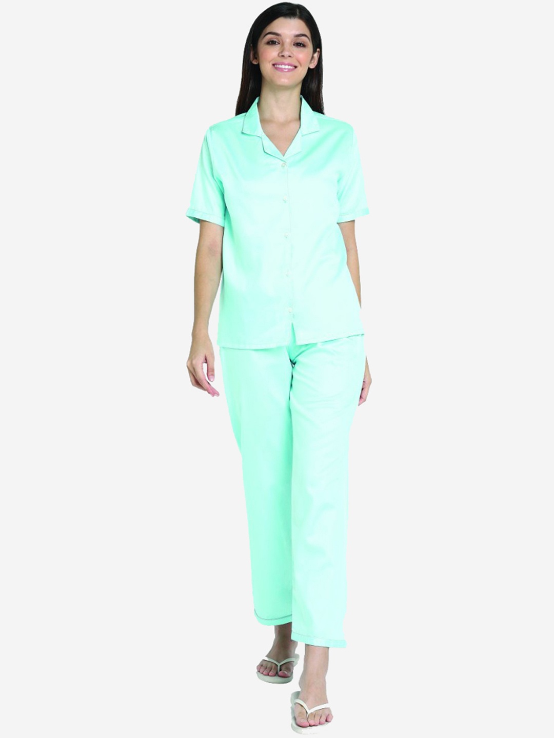 

shopbloom Women Green Printed Night suit