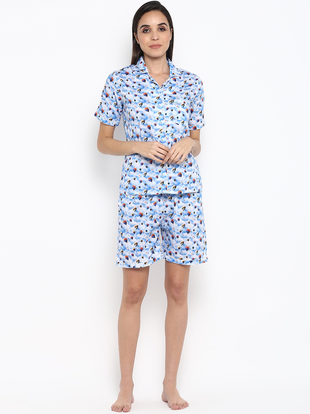 

shopbloom Women Blue Printed Night suit WC-386-SS-XS