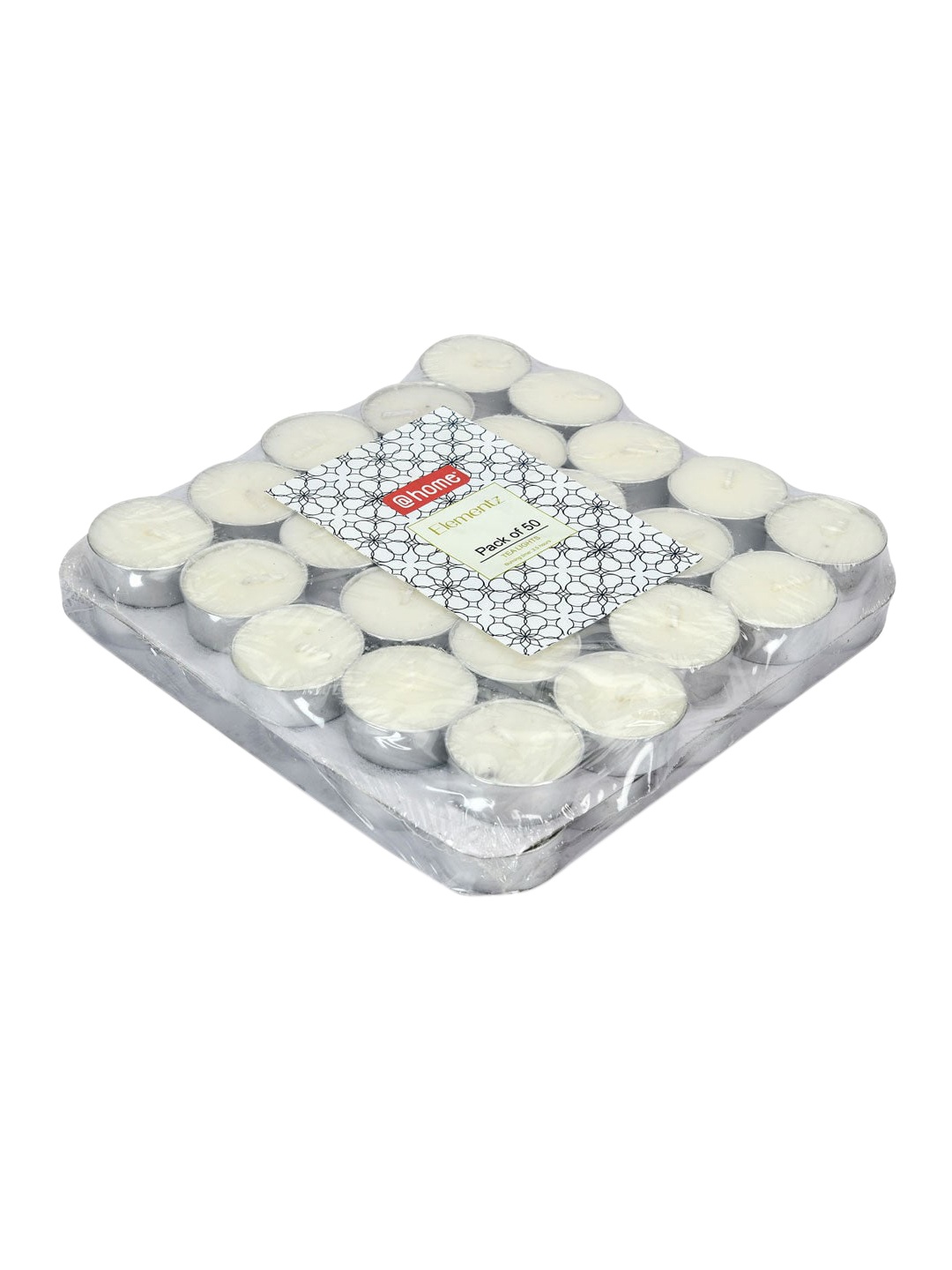 

Athome by Nilkamal Pack of 50 White Unscented Tealight Candles