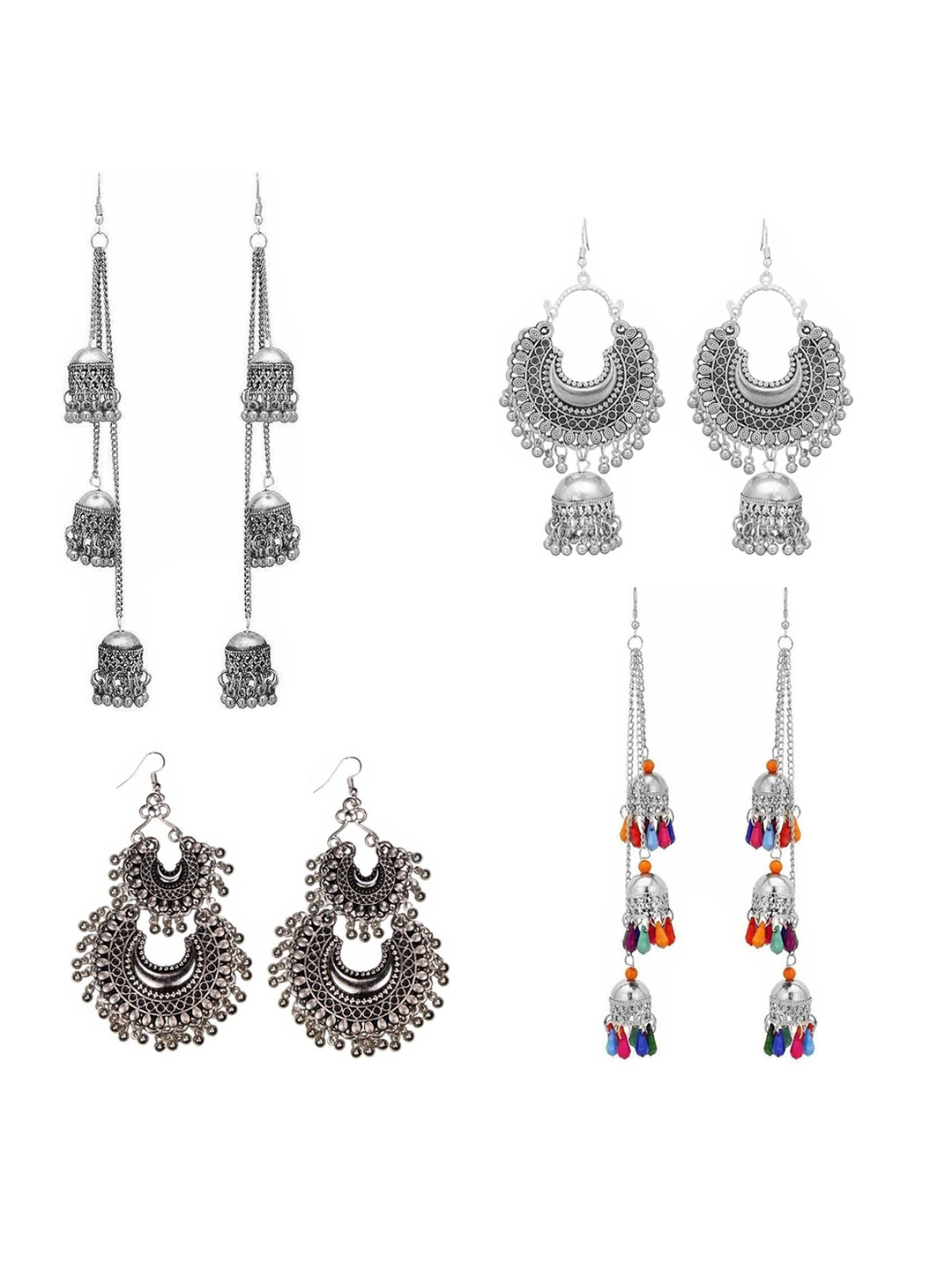 

Vembley Set Of 4 Earrings, Silver