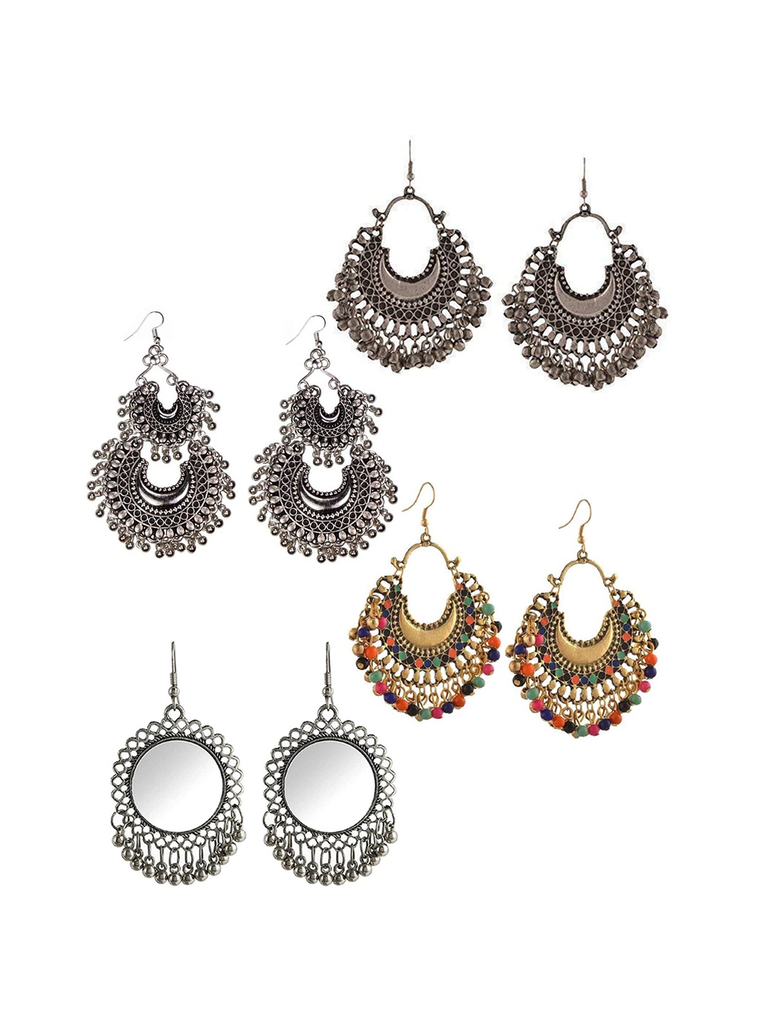 

Vembley Set Of 4 Earrings, Silver