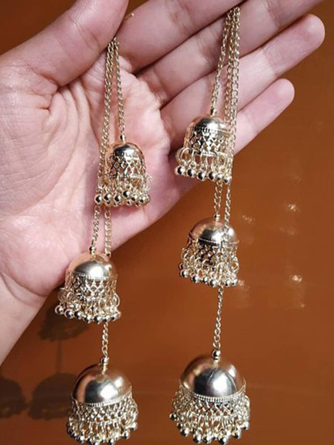 

Vembley Silver-Toned Contemporary Jhumkas Earrings