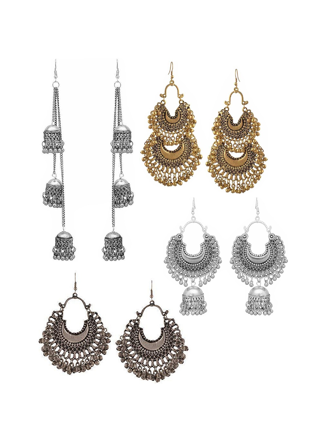 

Vembley Set Of 4 Earrings, Silver