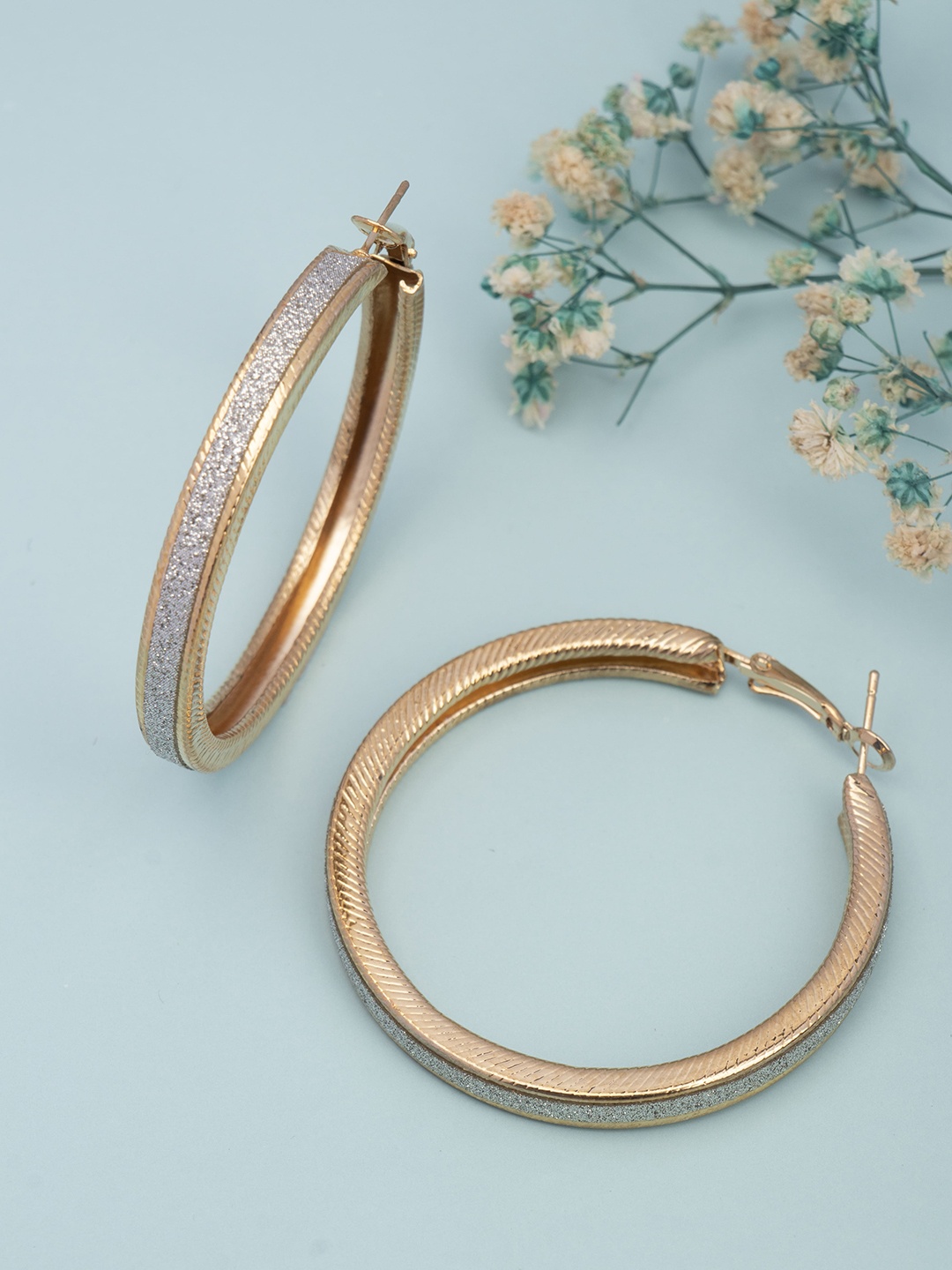 

Arendelle Gold-Toned Contemporary Hoop Earrings