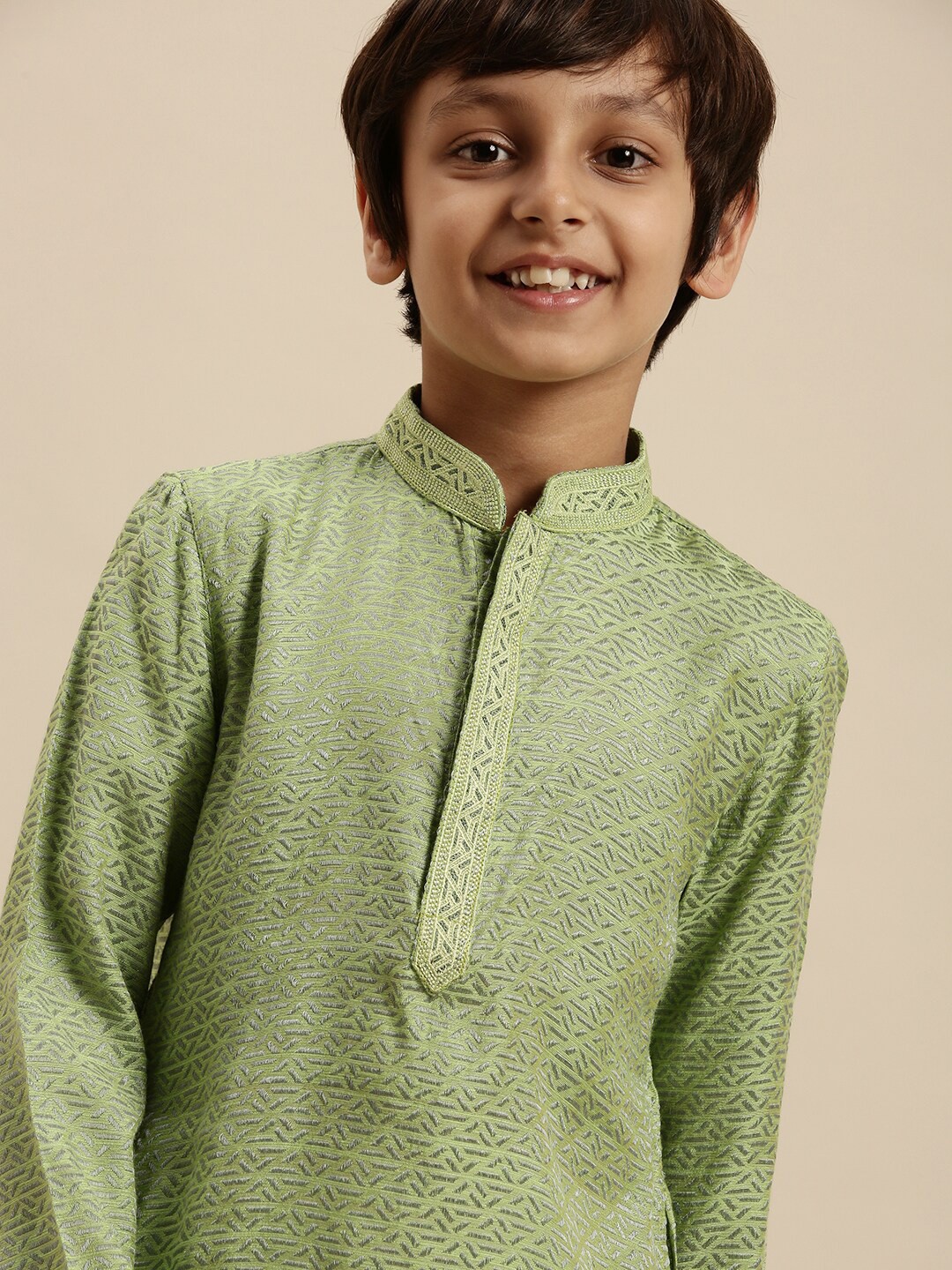 

Sanwara Boys Green Kurta with Pyjamas