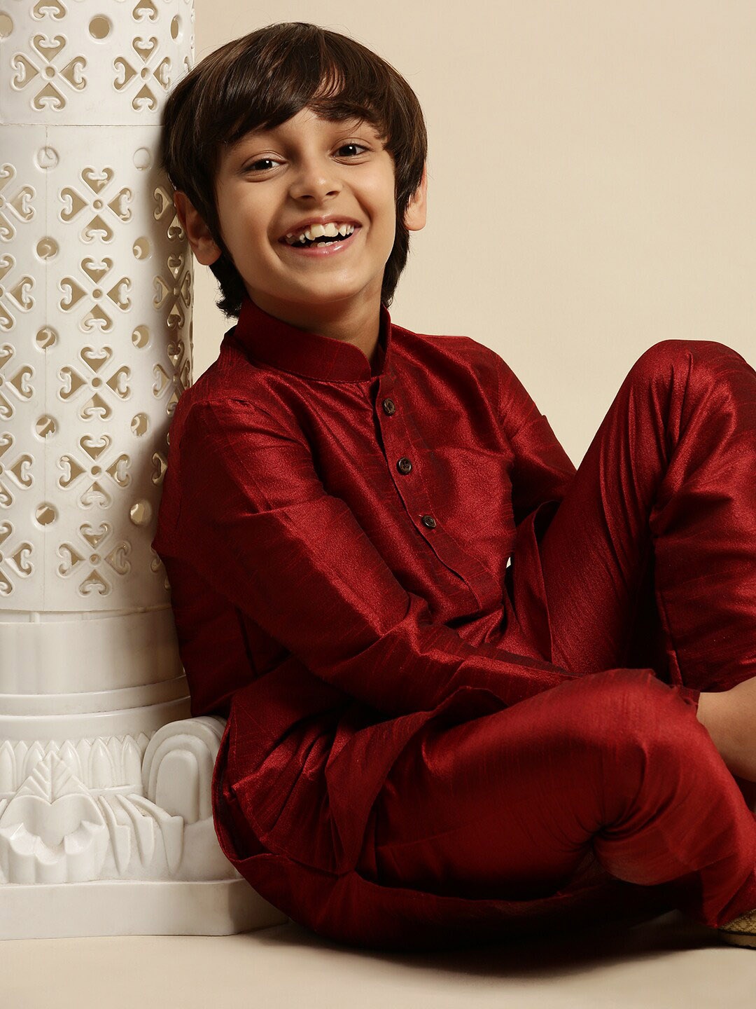 

Sanwara Boys Maroon Kurta with Pyjamas