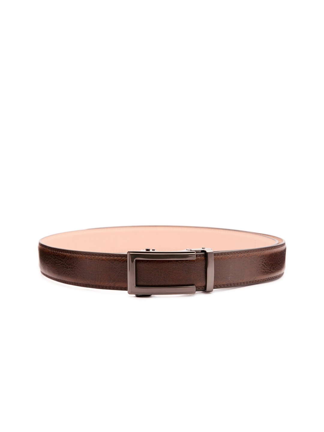 

ELOPPE Men Brown Textured Leather Formal Belt