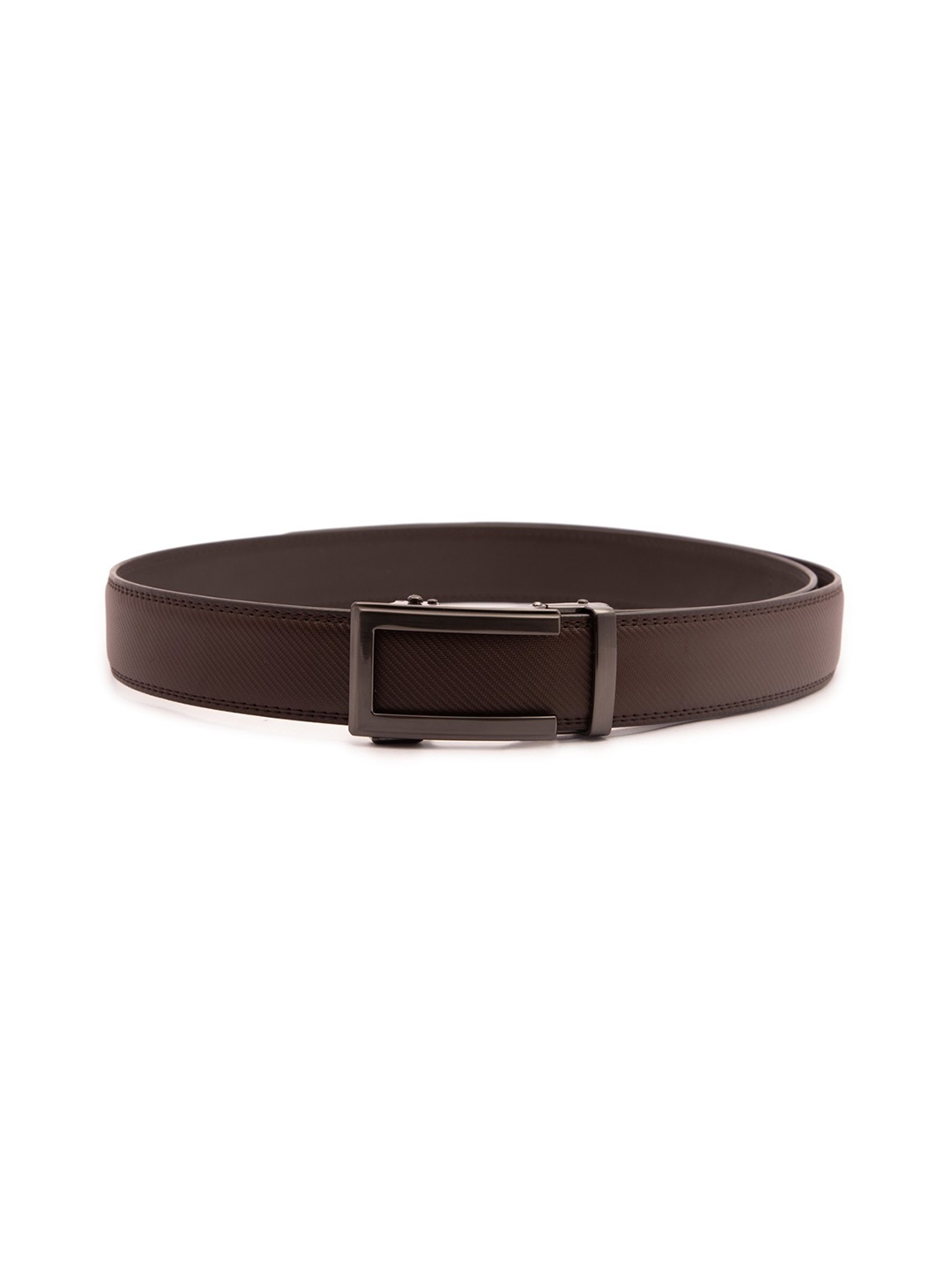 

ELOPPE Men Brown Textured Leather Belt