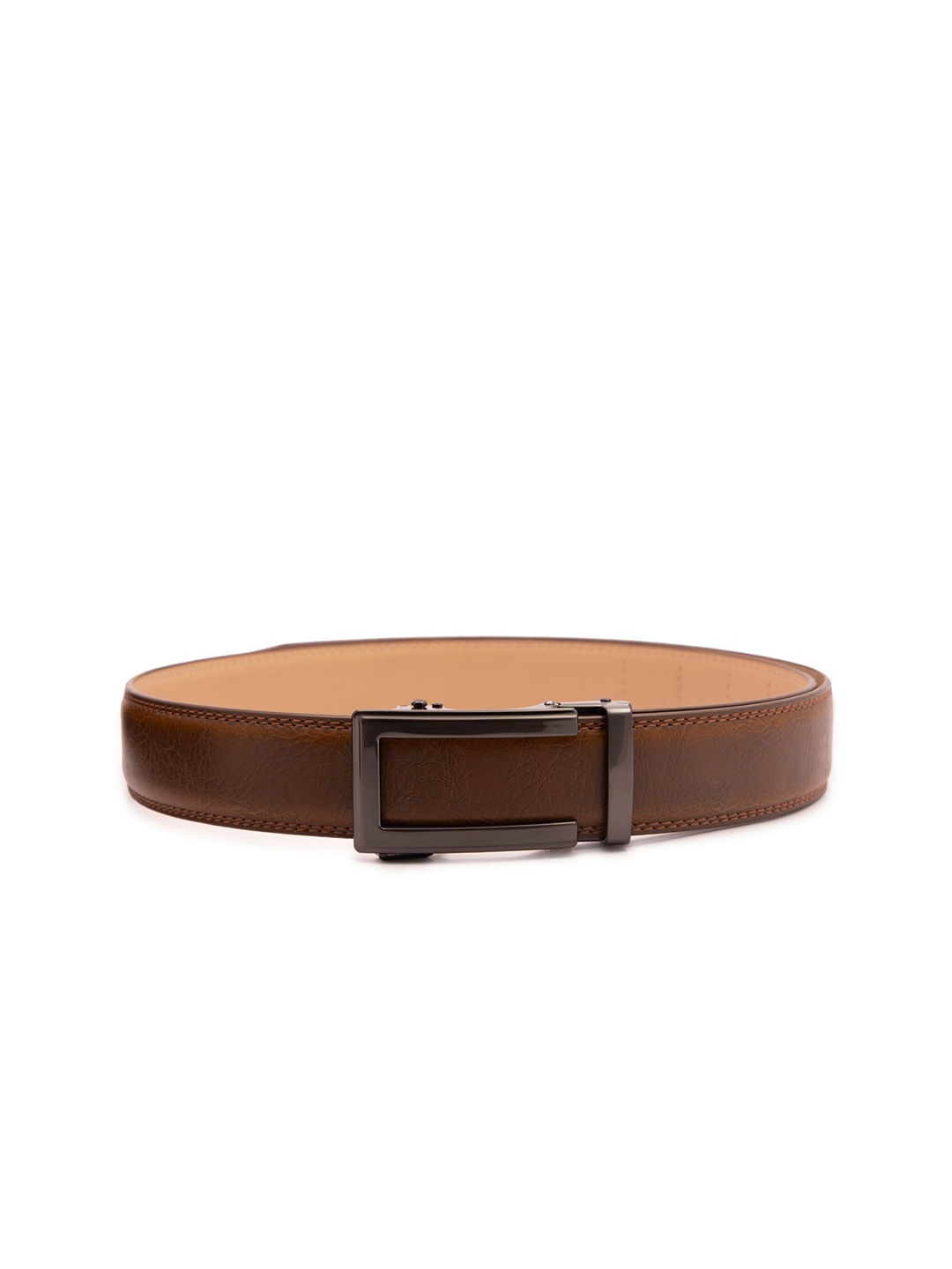 

ELOPPE Men Brown Textured Leather Formal Belt