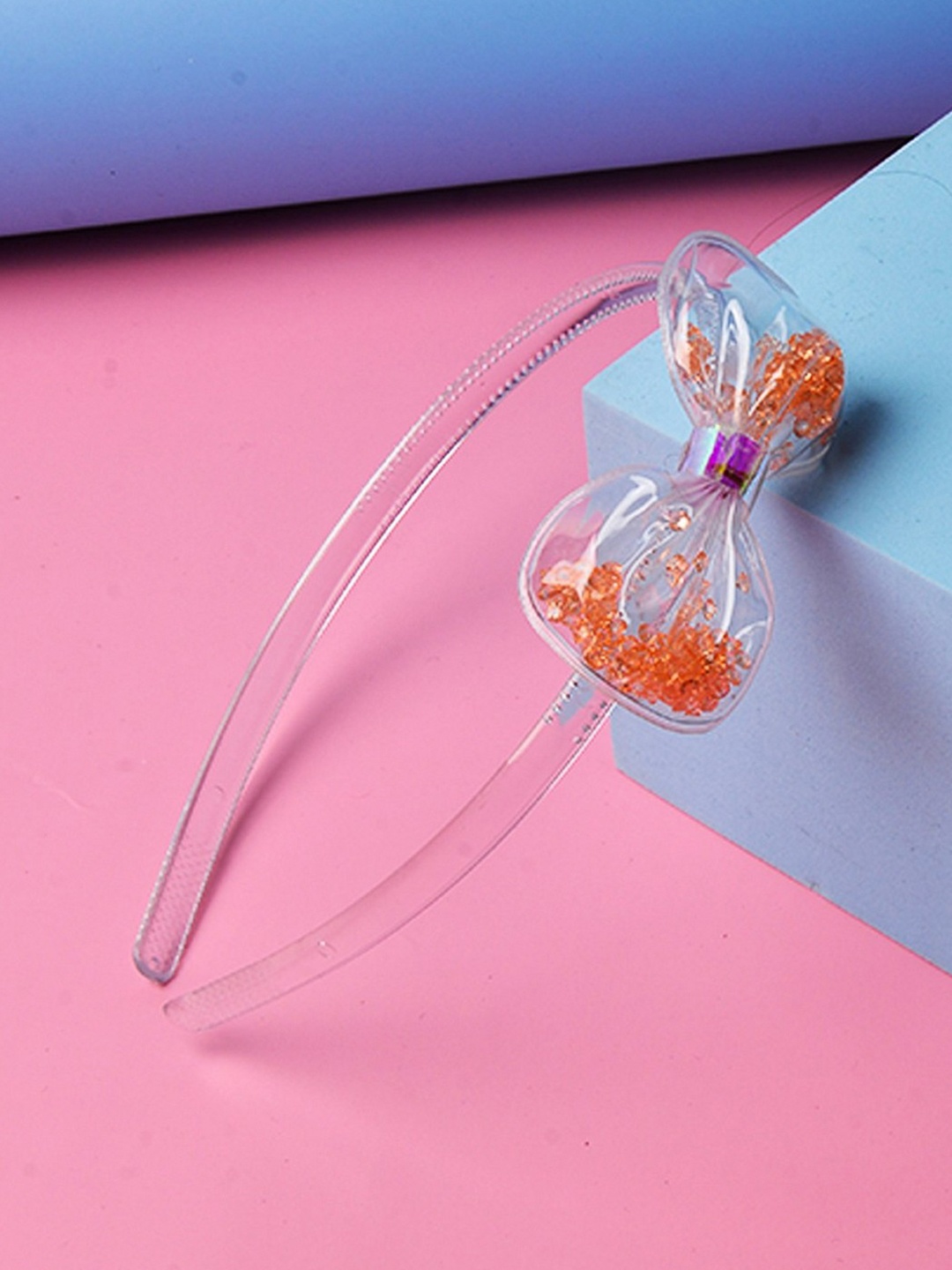 

POPLINS Girls Orange & Transparent Embellished Hairband