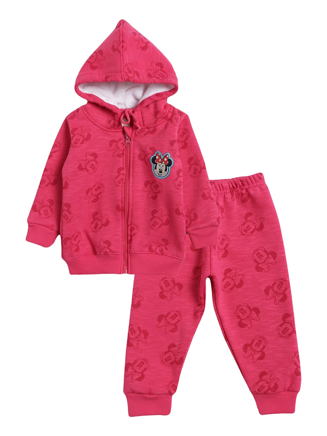 

Bodycare Kids Girls Minnie Mouse Print Pure Cotton Top with Trousers, Fuchsia