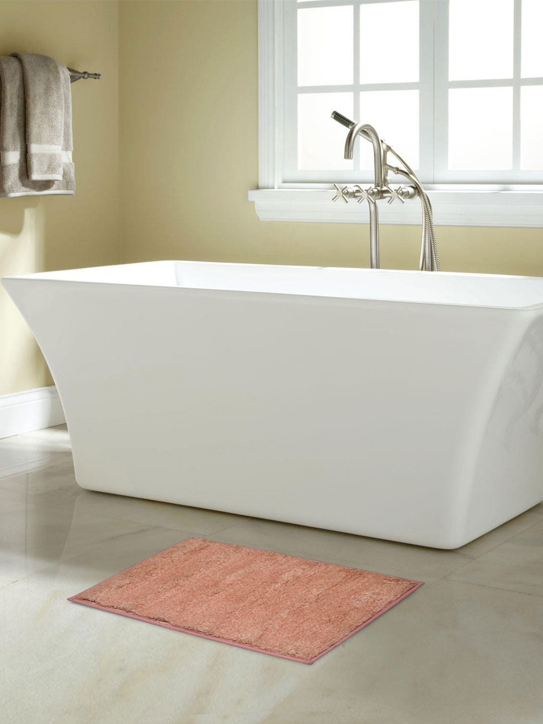 

Athome by Nilkamal Peach-Coloured 110 GSM Bath Rug