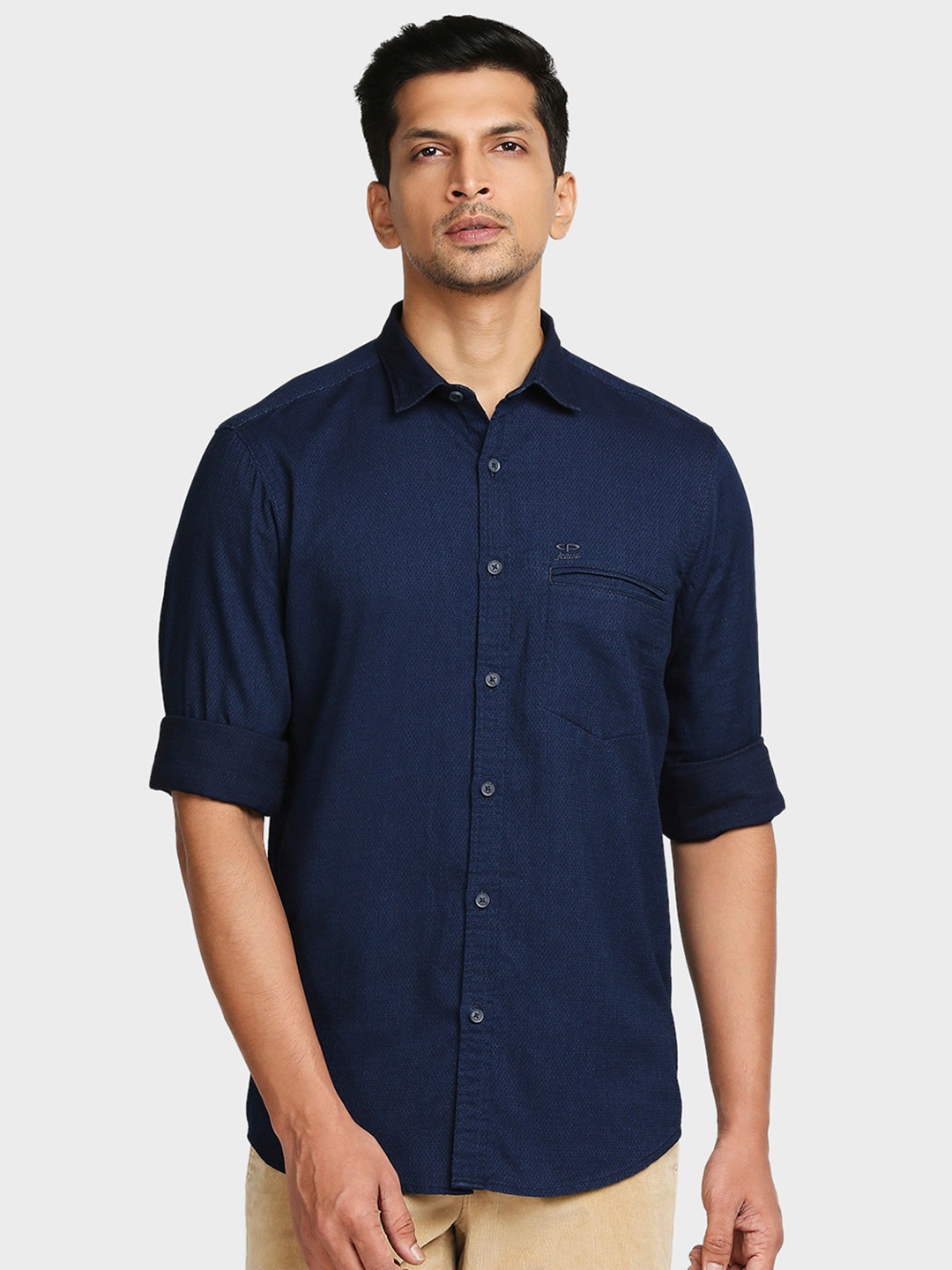 

ColorPlus Men Blue Tailored Fit Casual Shirt
