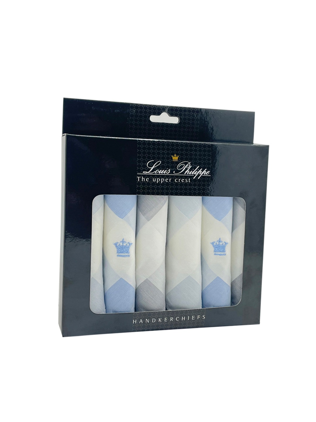 

Louis Philippe Pack of 6 Men Cotton Handkerchief, Grey