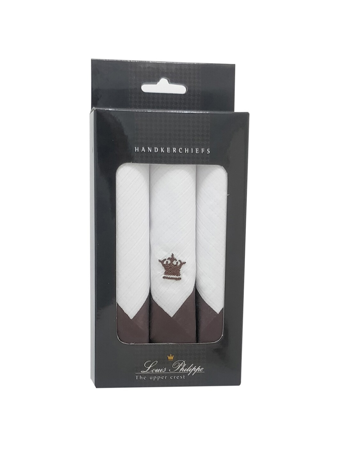 

Louis Philippe Men Pack of 3 White & Brown Cotton Handkerchief