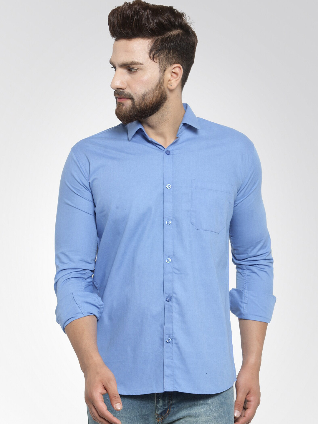 

JAINISH Men Blue Classic Casual Shirt
